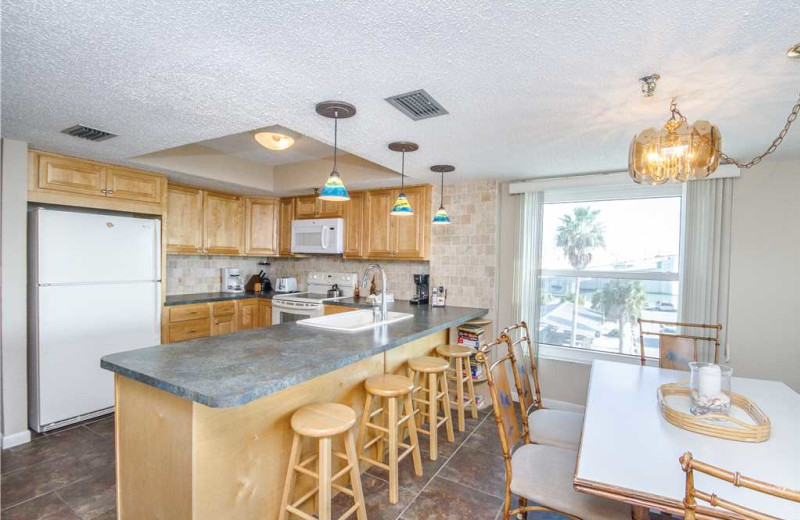 Rental kitchen at Beach Place Condominiums.