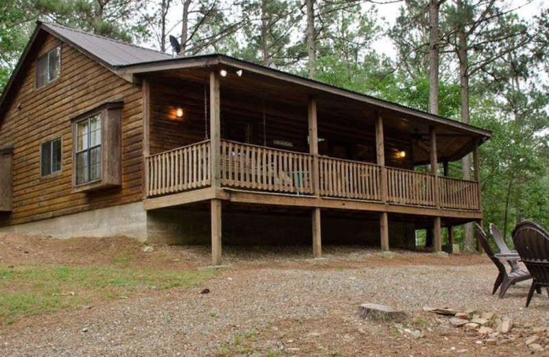 Cabin exterior at Lake Mountain Cabins.