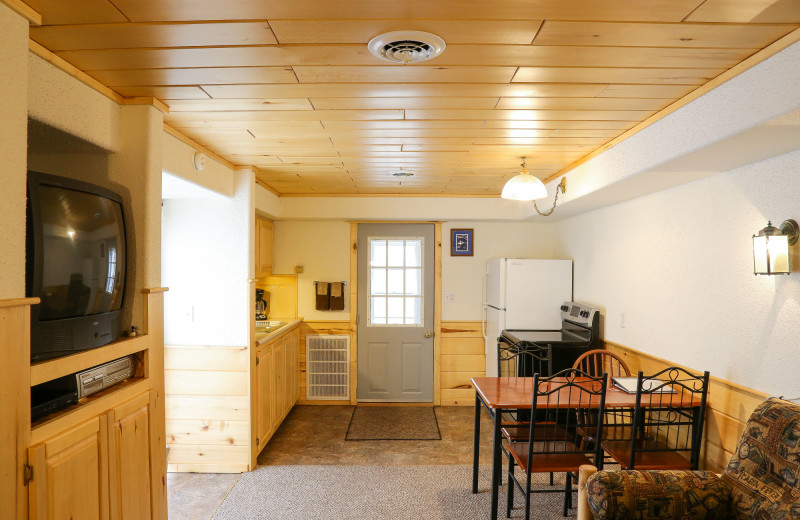 Cabin interior at Wilderness Resort Cabins & Campground.