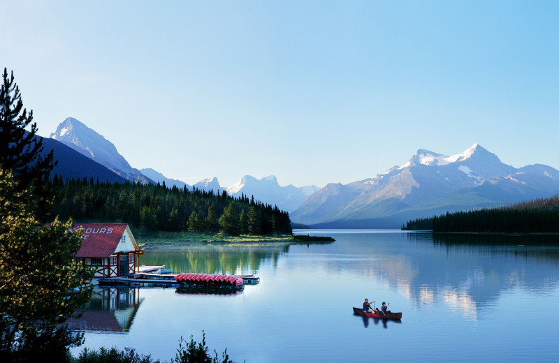 Maligne Lake near Johnston Canyon Resort.