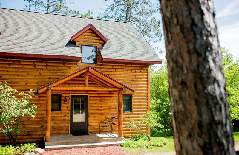 Cabin exterior at Breezy Point Resort on Straight Lake.