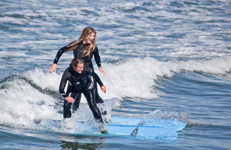 Surfing at Long Beach Lodge Resort.