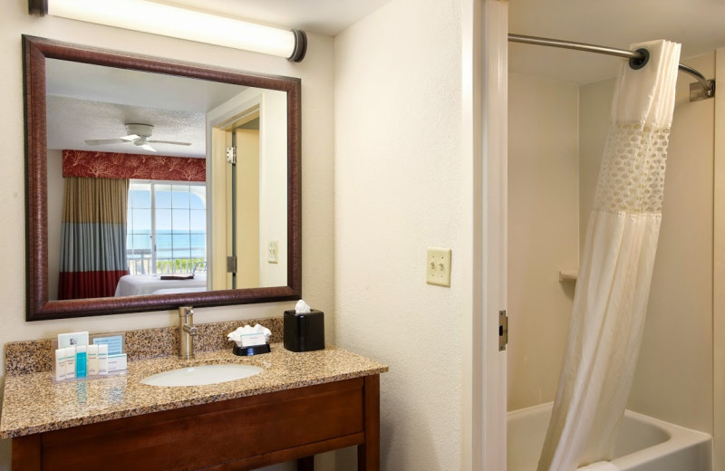 Guest bathroom at Hampton Inn & Suites Outer Banks/Corolla.