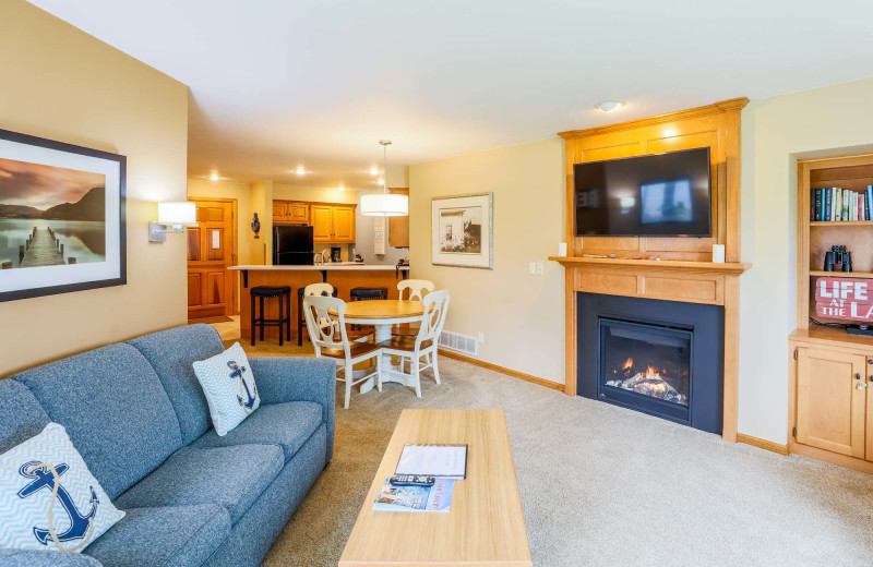 Guest living room at Glidden Lodge Beach Resort.