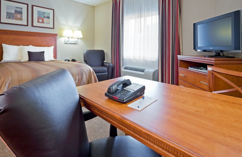 Guest room at Candlewood Suites Bordentown-Trenton.