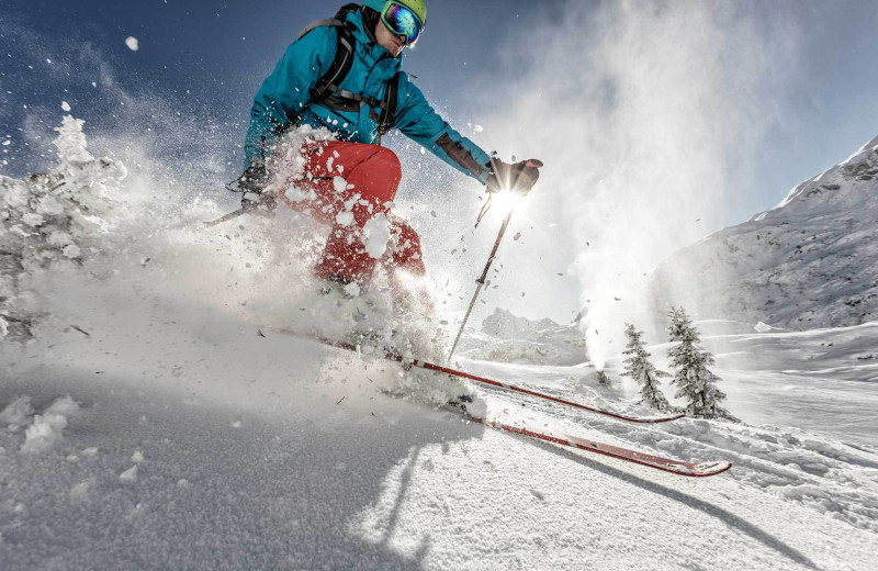 Skiing at Mountaintop Lodge at Lake Naomi.