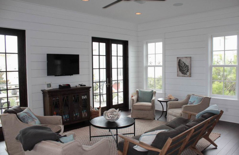 Rental living room at Seagrove On The Beach Property Rentals.