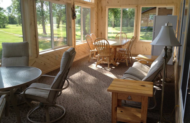 Sun porch at Weslake Resort.