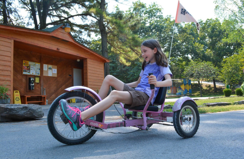 Kid biking at MarVal Resort.