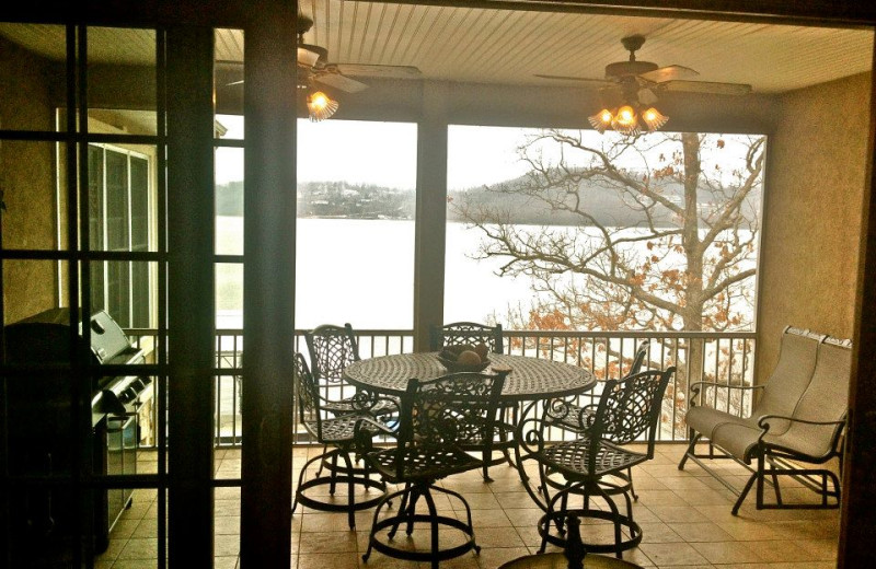 Rental deck at Sunset Inn Resort.