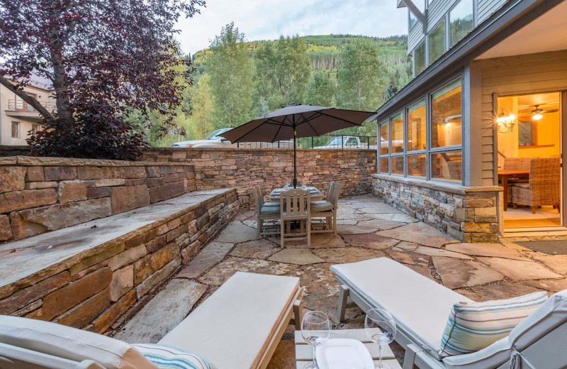 Rental patio at Welcome to Telluride Vacation Rentals.