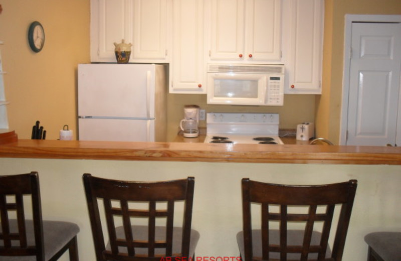 Rental kitchen at A B Sea Resorts.