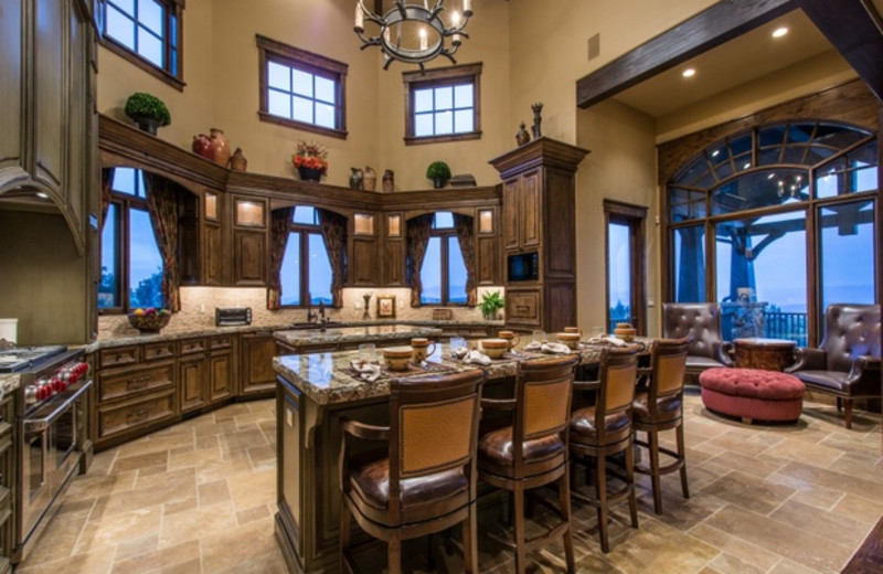 Rental kitchen at Utopian Luxury Vacation Homes.