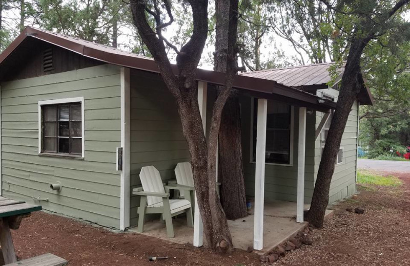 Cabin exterior at Hidden Rest Resort.