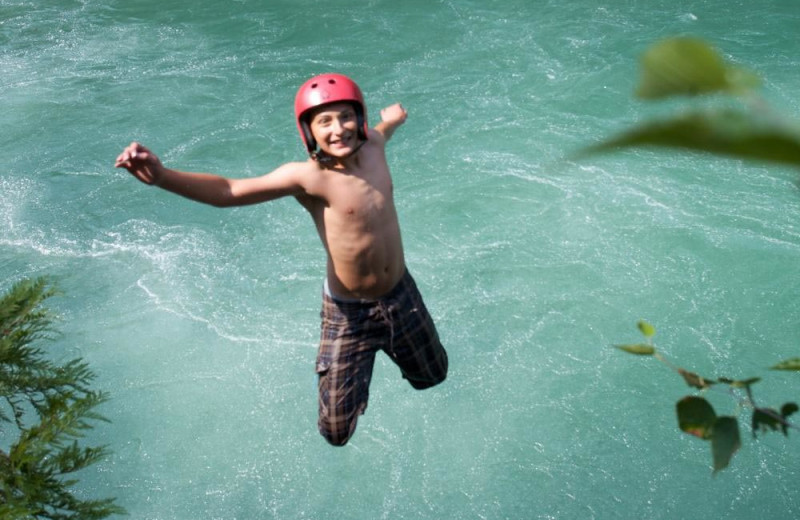 Cliff jump at REO Rafting Resort.