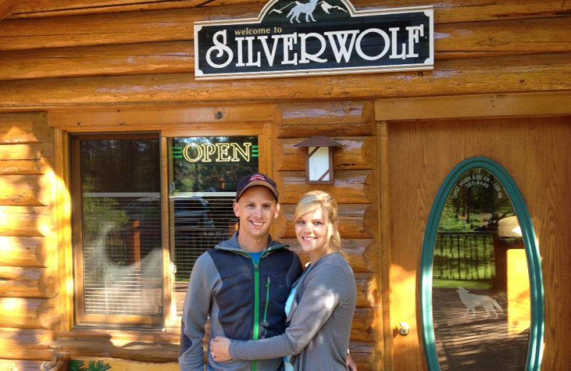 Couple at Silverwolf Log Chalet Resort.