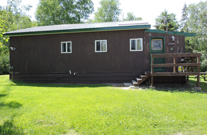 Cabin exterior at Owls Nest Lodge.