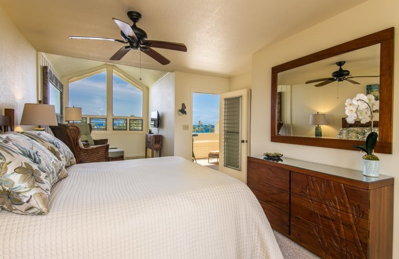 Vacation rental bedroom at Great Vacation Retreats.