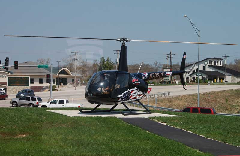 Helicopter at Point Randall Resort.