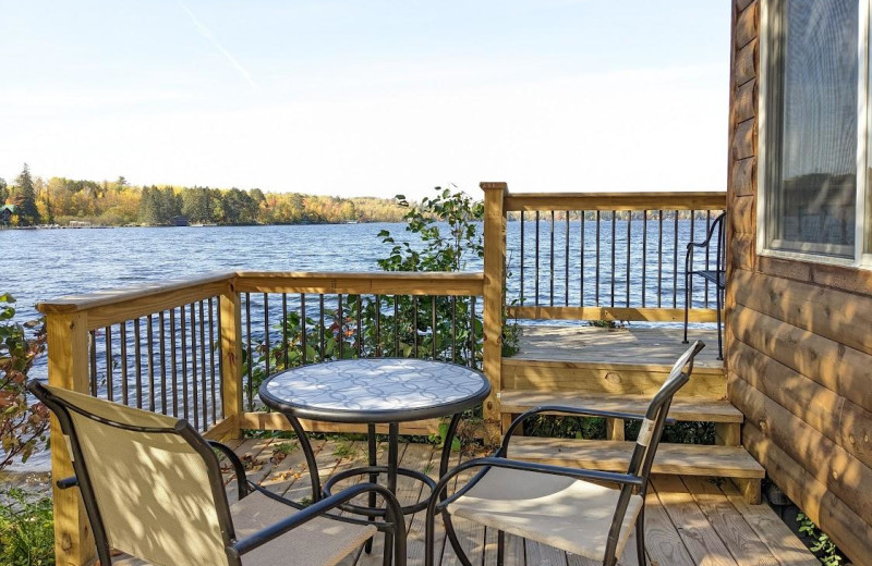 Cabin deck at Pehrson Lodge Resort.