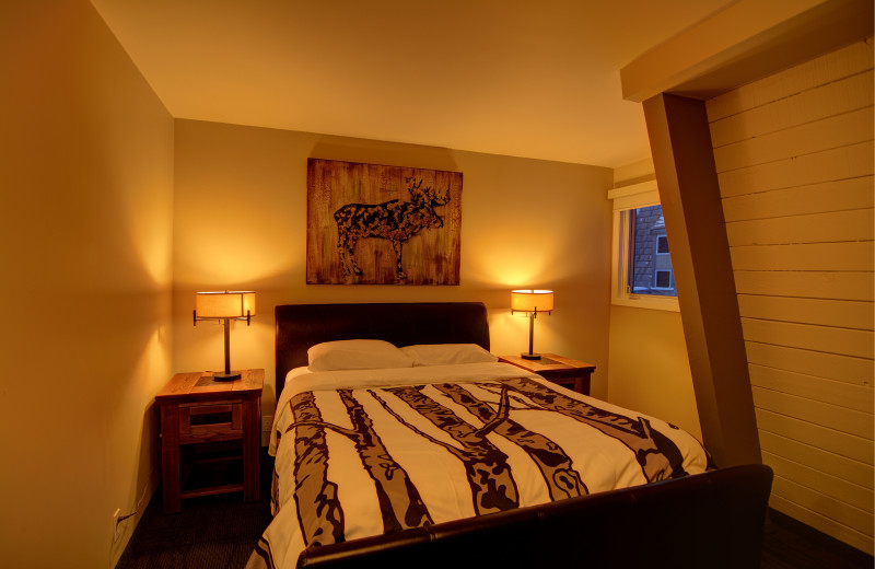 Guest bedroom at Tunnel Mountain Resort