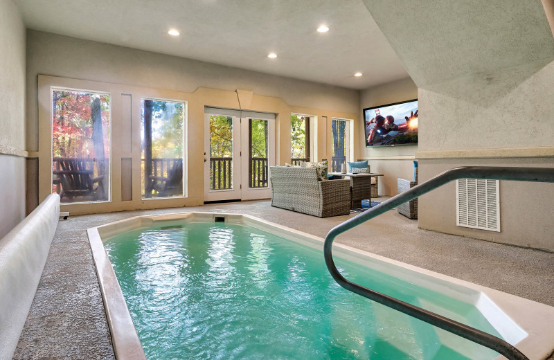 Rental indoor pool at Aunt Bug's Cabin Rentals, LLC.