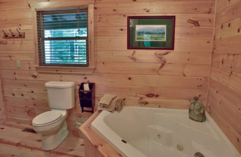 Cabin bathroom at Georgia Mountain Cabin Rentals.