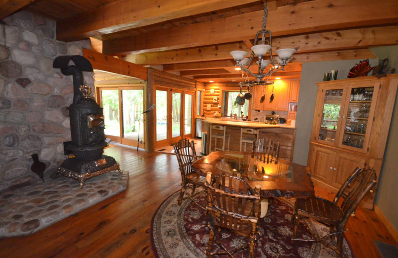 Rental dining area at Visit Up North Vacation Rentals.