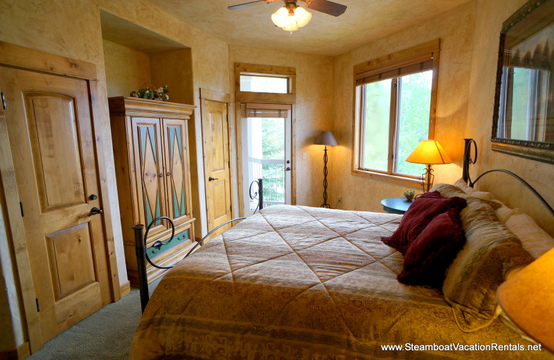 Rental bedroom at Steamboat Vacation Rentals.