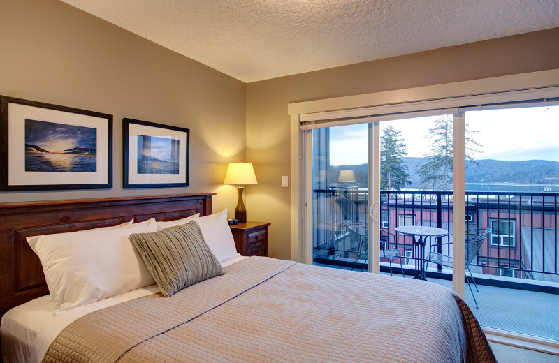 Guest room with balcony at Sooke Harbour Resort & Marina.