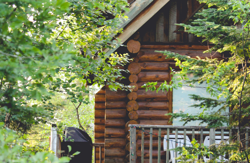 Cabin exterior at Falcon Beach Ranch.