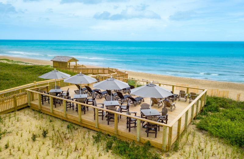 Patio at Ramada Plaza Nags Head Oceanfront.