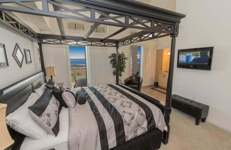 Rental bedroom at Sanctuary Vacation Rentals at Sandbridge.