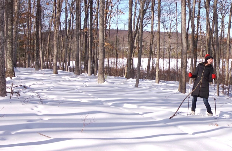 Snowshoeing at The Lodge at Woodloch.
