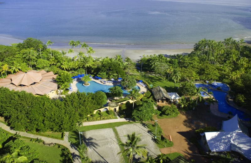 Aerial view of Punta Leona Beach Hotel.