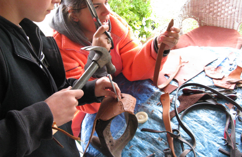 Leather making at Trailhead Ranch.