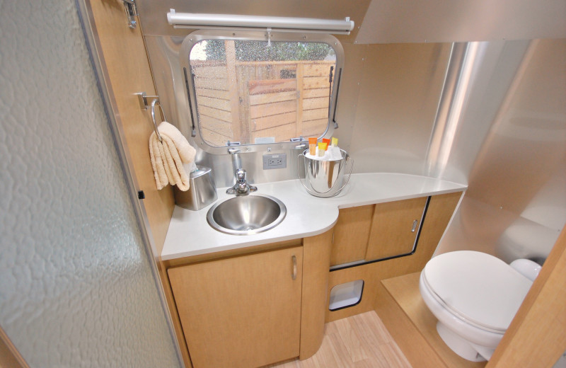 Guest bathroom at Airstreams at Haystack Village.