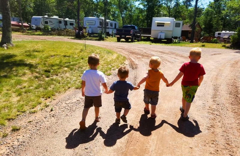 Kids at RV park at Schatzi's 4 Seasons Resort.