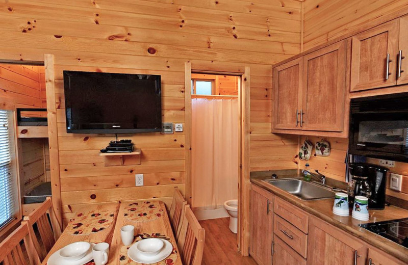 Cottage kitchen at Yogi Bear's Jellystone Park™ in Luray, VA.
