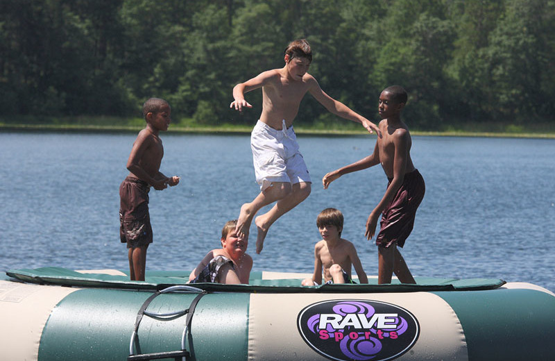 Water trampoline at Heartwood Conference Center & Retreat.