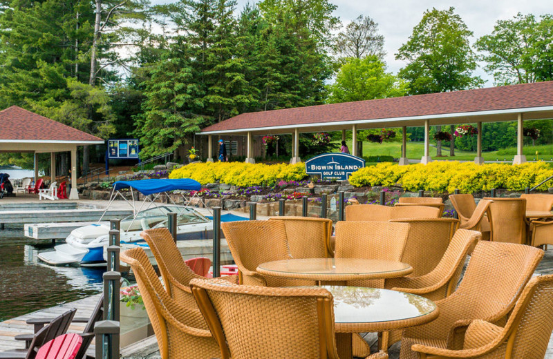 Patio at Port Cunnington Lodge & Resort.