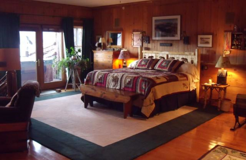 Rental bedroom at Lake Placid Accommodations.