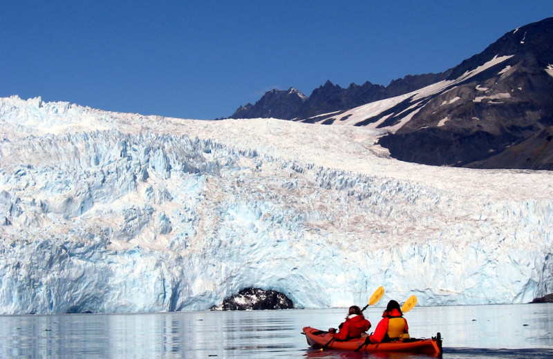 Canoe to glacier at Kenai Fjords Glacier Lodge.