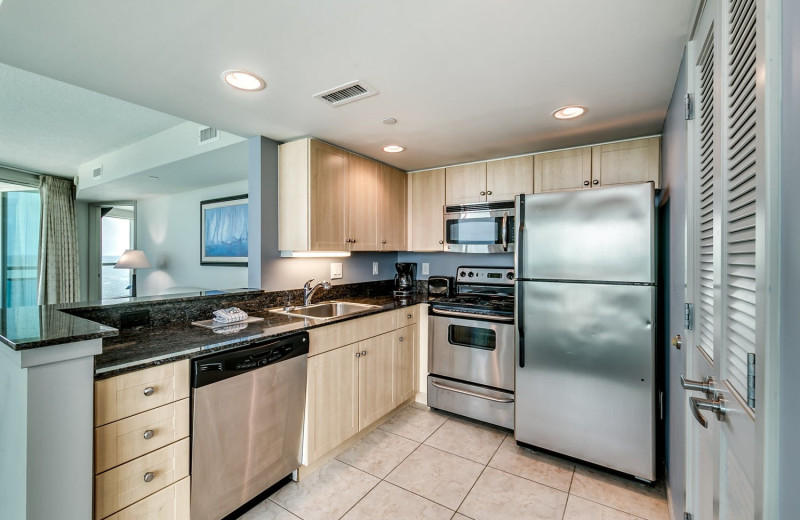 Rental kitchen at Condo World.