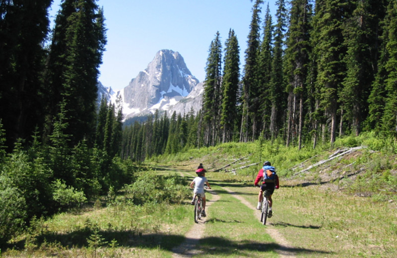 Biking at Mount Engadine Lodge.