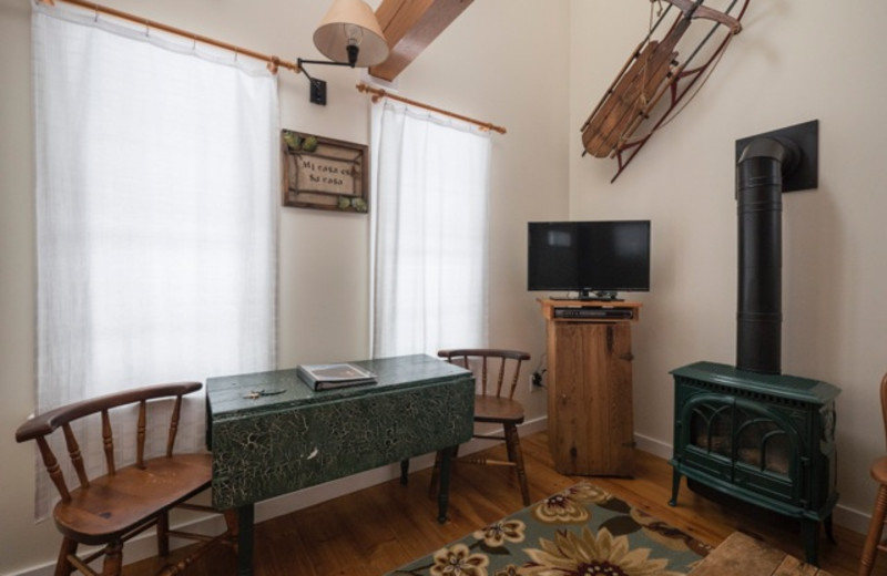 Cottage living room at Sunapee Harbor Cottages.