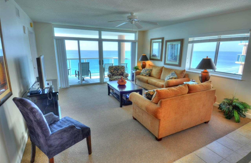 Rental living room at CondoLux Vacation Rentals.