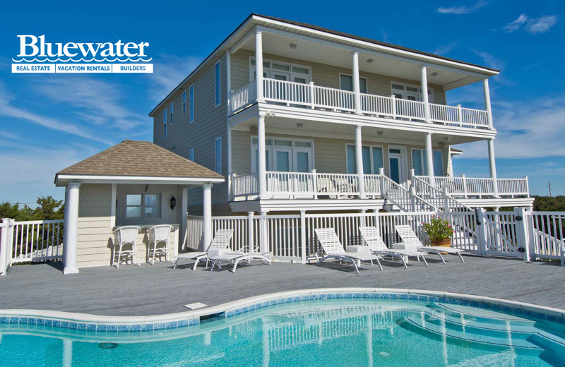 Rental outdoor pool at Bluewater Real Estate.