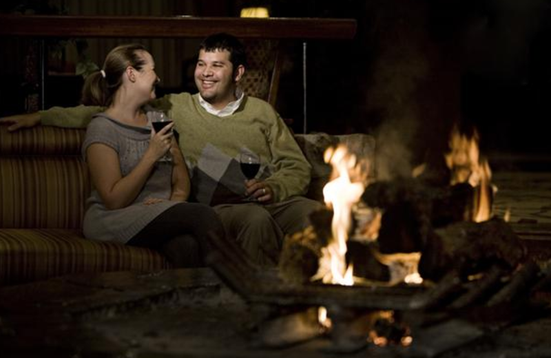 Romantic fire at The Lodge of Four Seasons.
