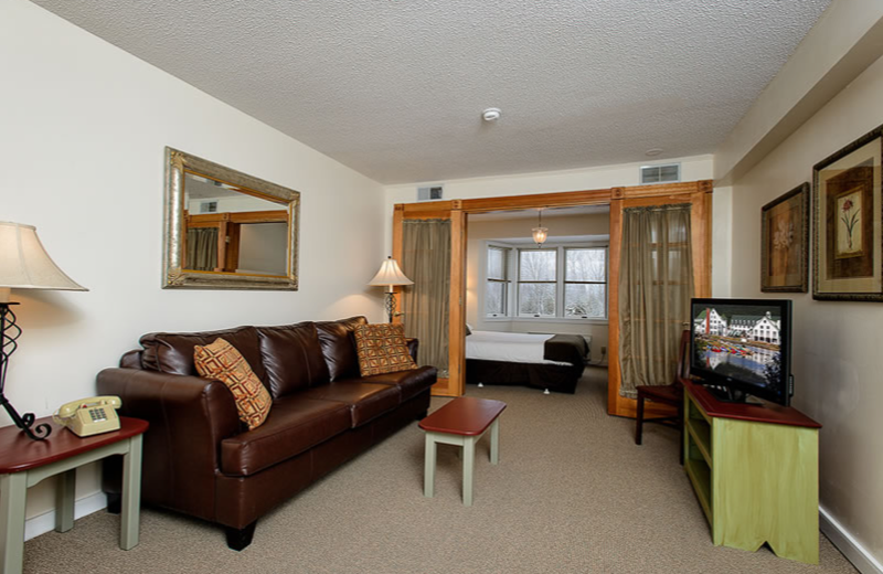 Guest room at The Valley Inn.